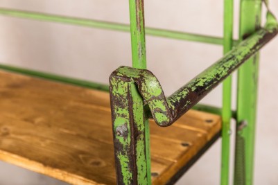 distressed green vintage trolley